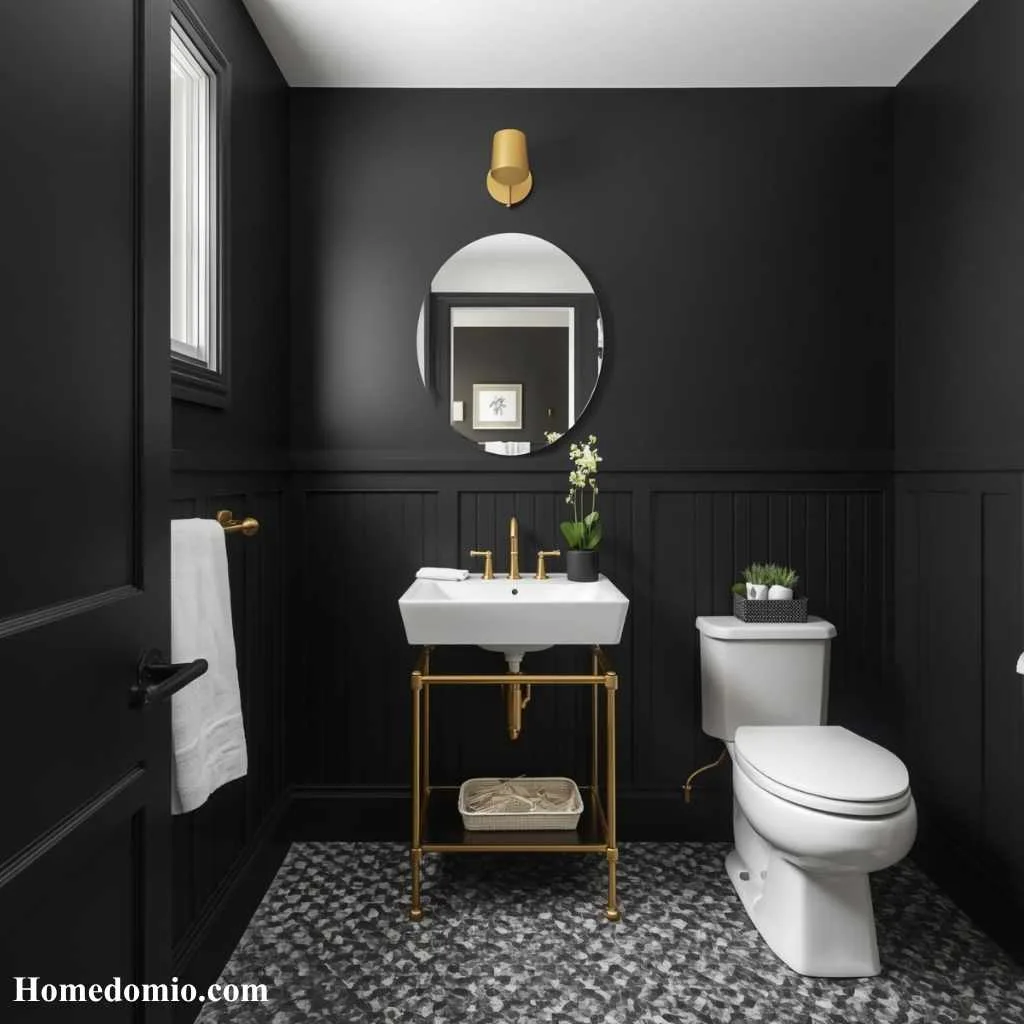 Moody Bathroom Colors: 14 Stunning Shades to Transform Your Space 2 Matte Charcoal Black