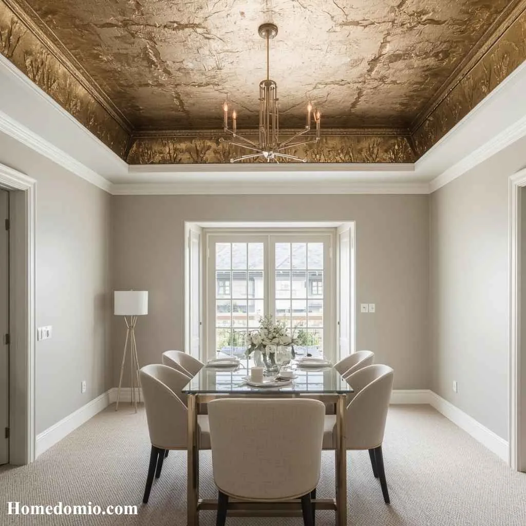 Tray Ceiling Ideas That Will Transform Your Home's Style 8 Metallic Accent Tray Ceiling