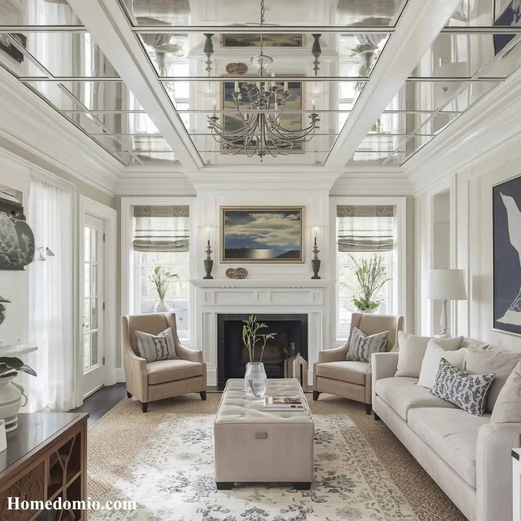 Tray Ceiling Ideas That Will Transform Your Home's Style 16 Mirrored Panel Tray Ceiling