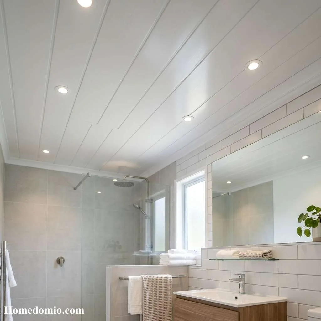 15 False Ceiling Ideas Your Home Deserves Right Now 13 Moisture-Resistant Bathroom Ceiling