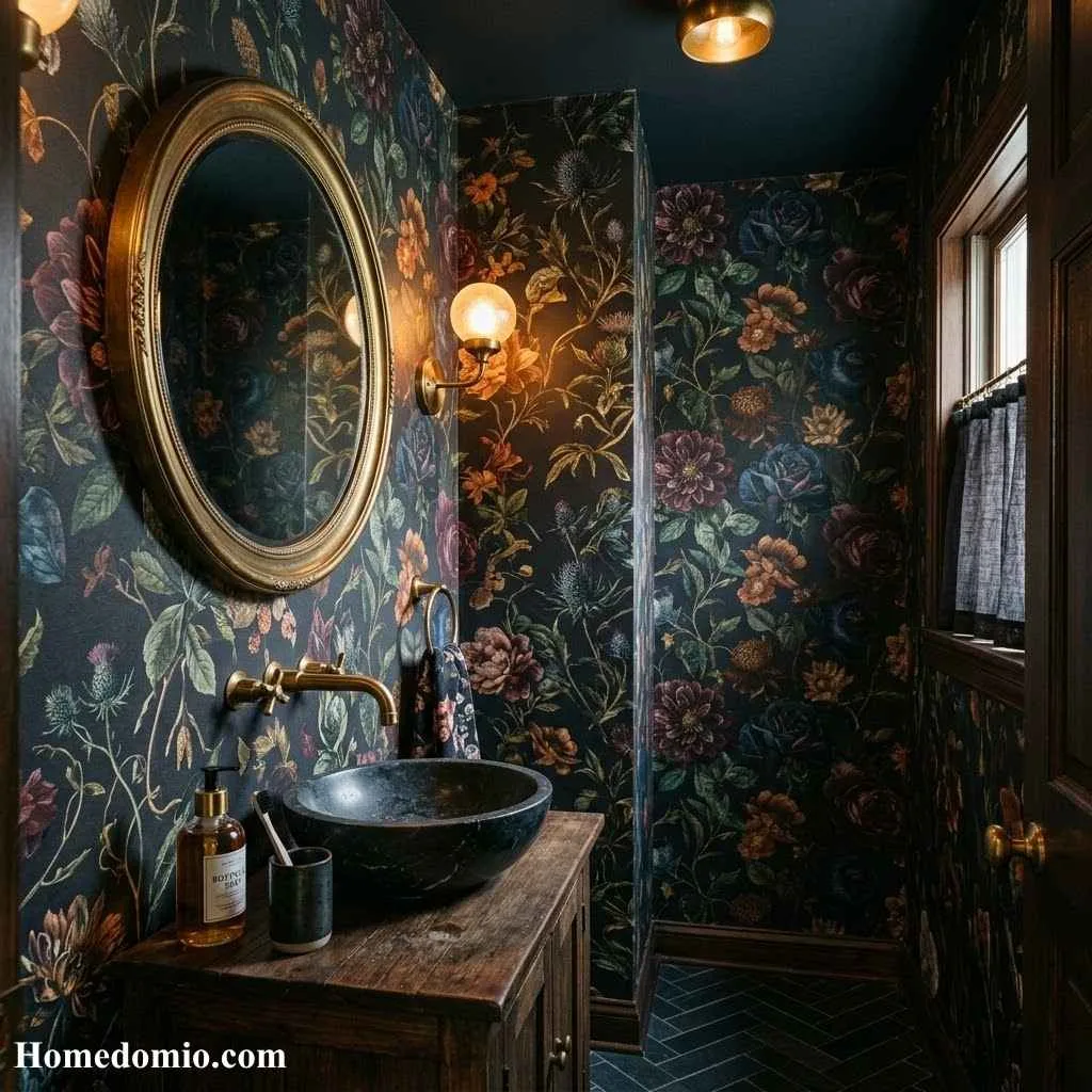 Moody Bathroom Wallpaper