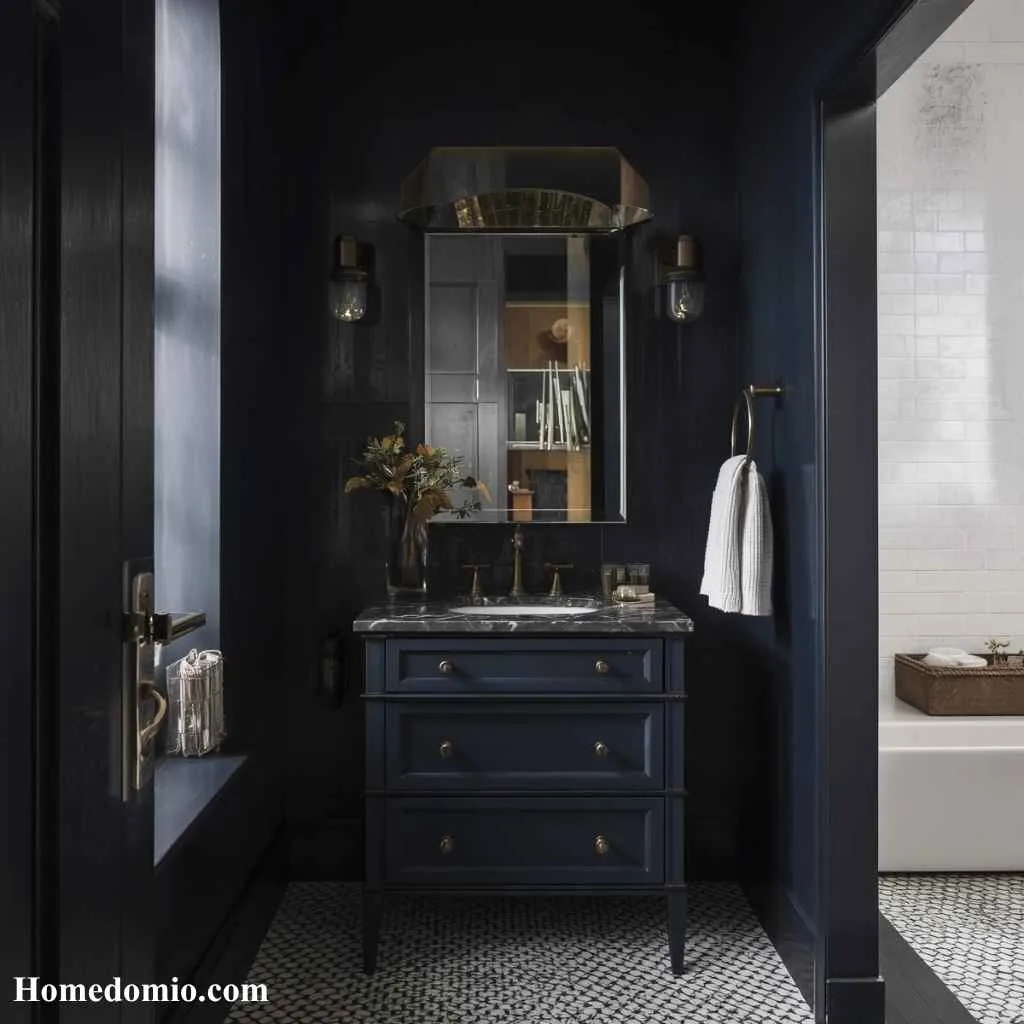  Moody Half Bath Makeover