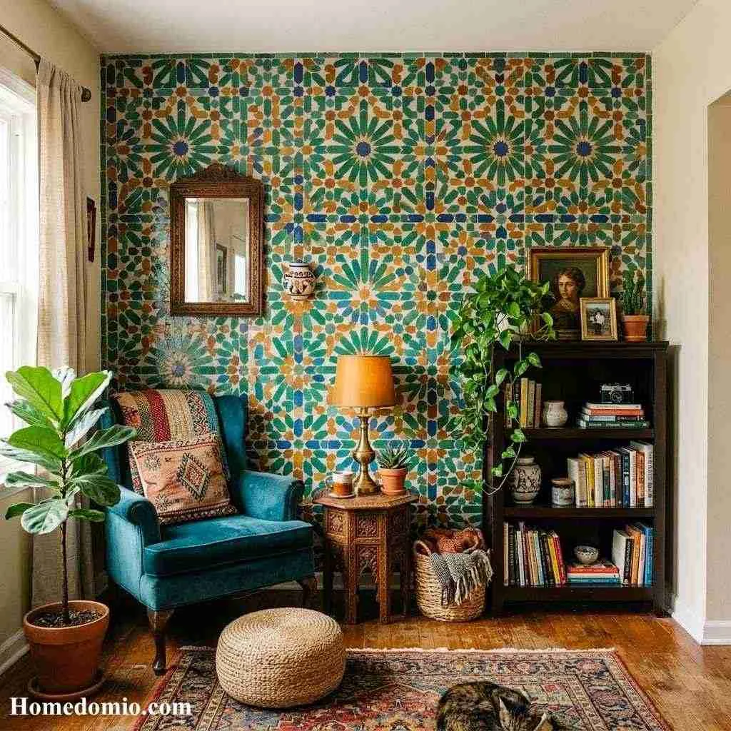 Play With a Colorful Tile Accent Wall