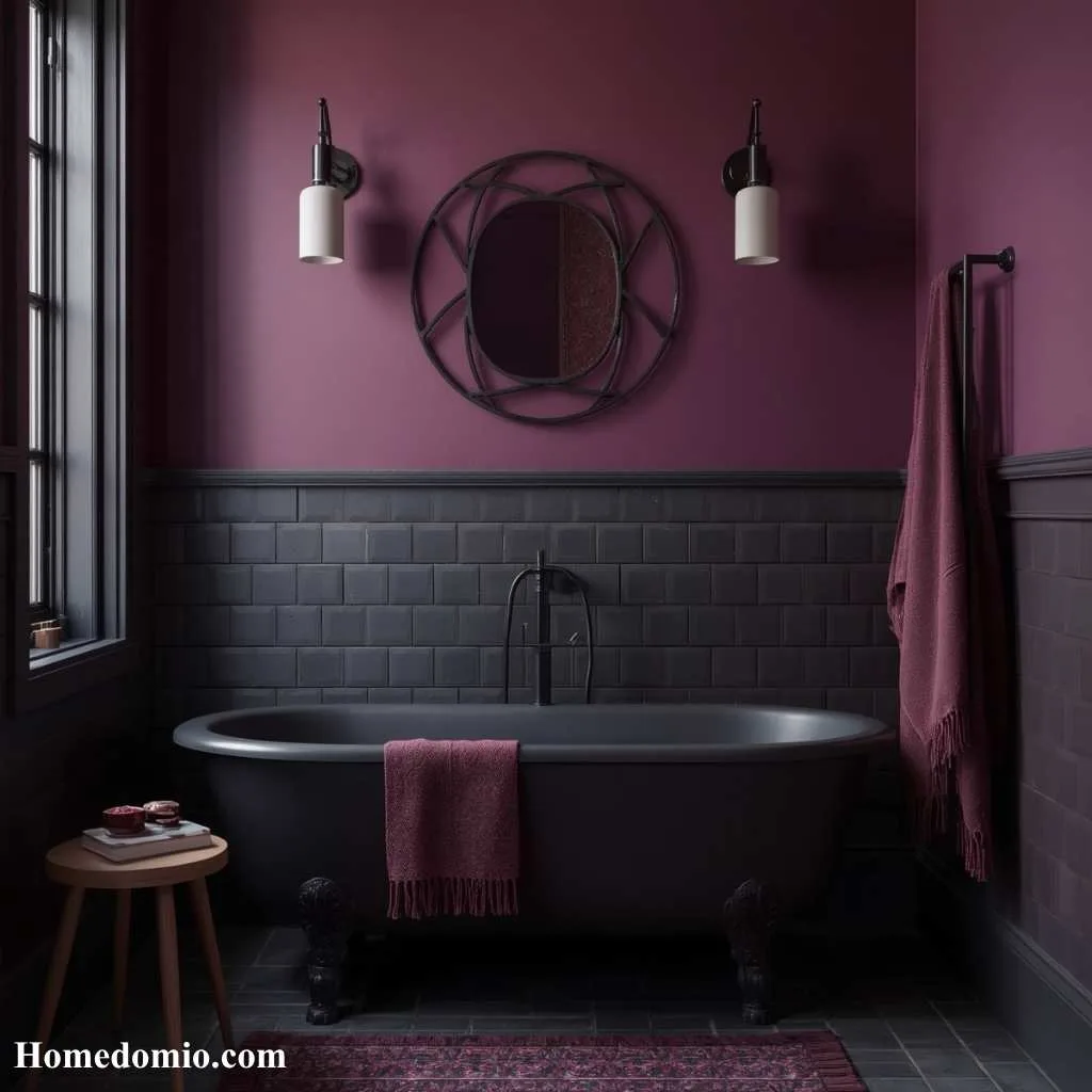 Moody Bathroom Colors: 14 Stunning Shades to Transform Your Space 6 Smoky Plum Purple