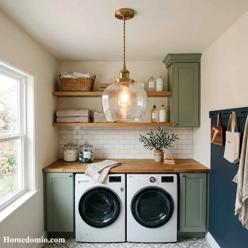 16 Chic Laundry Room Ideas For A Stylish Upgrade 4 Statement Pendant Lighting