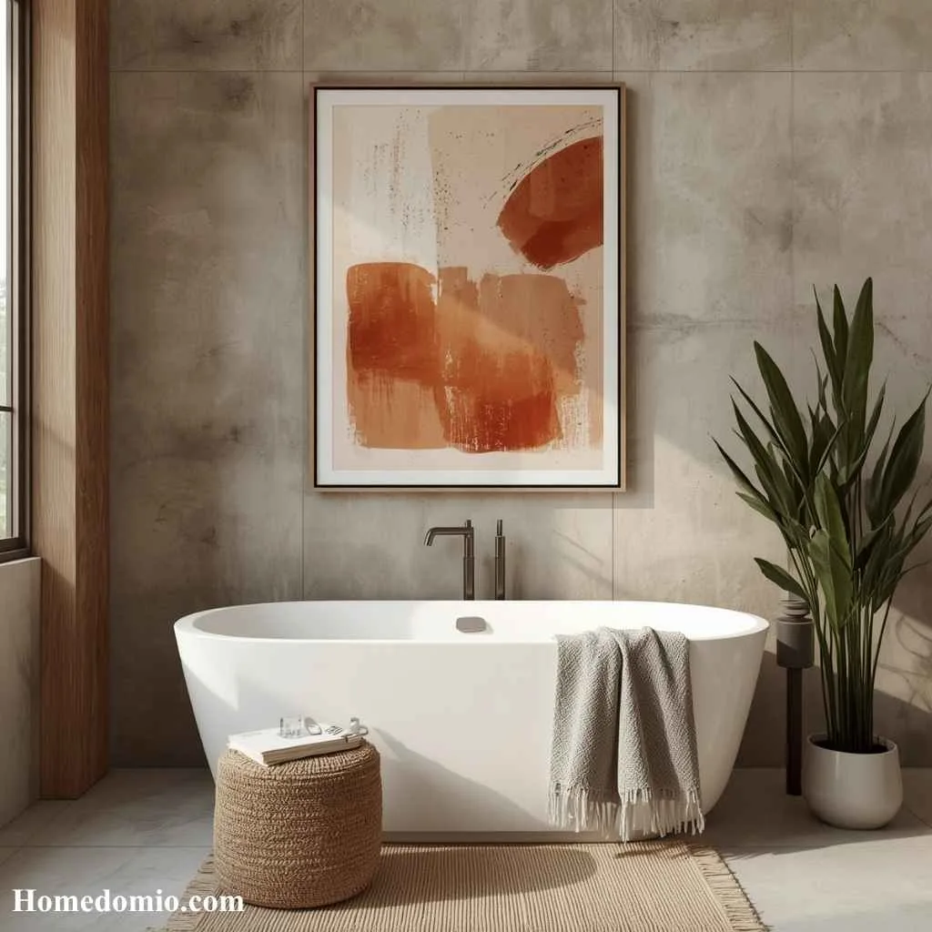 Guest Bathroom Ideas Wallpaper: 15 Stunning Looks Your Visitors Will Remember 13 Terracotta Abstract Art