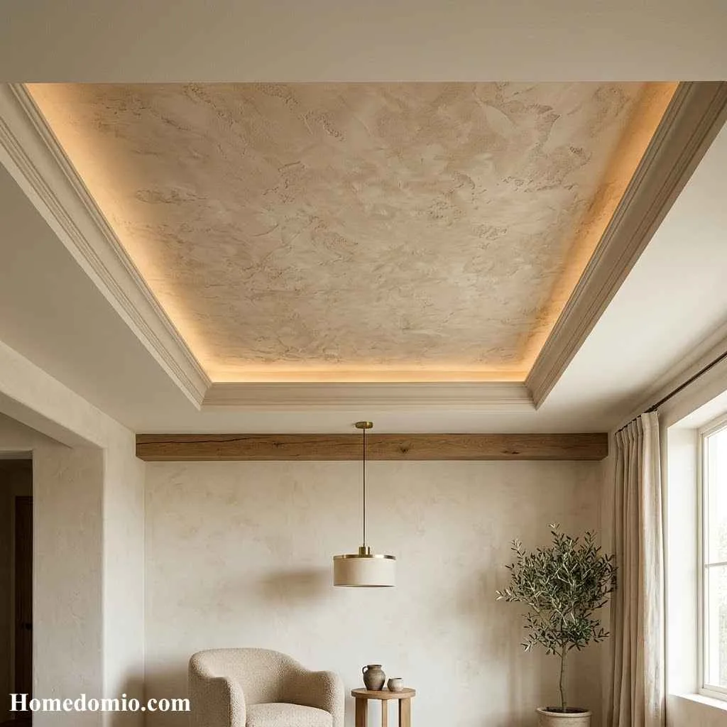 Tray Ceiling Ideas That Will Transform Your Home's Style 12 Textured Plaster Tray Ceiling