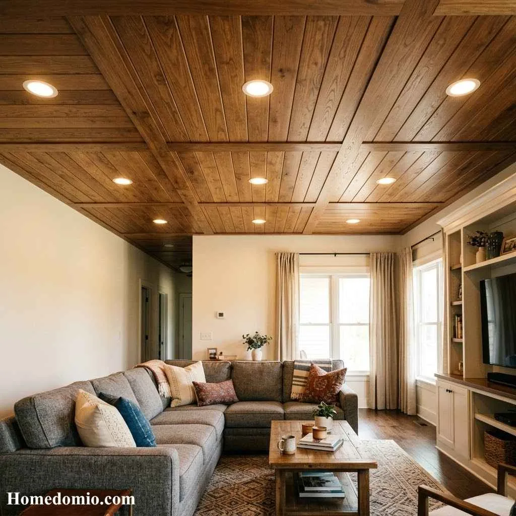 Wood Ceiling With Recessed Lighting
