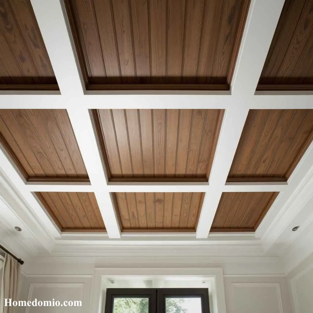 Wood Panel Ceiling With False Ceiling Frame