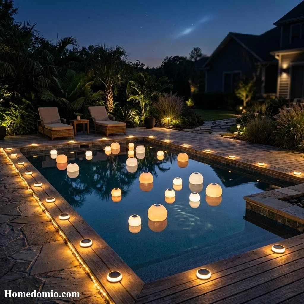 Add Solar Powered Pool Lights