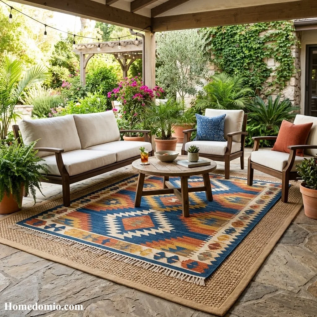 14 Patio Interior Ideas Your Outdoor Space Deserves 7 Bold Statement Rug Layering
