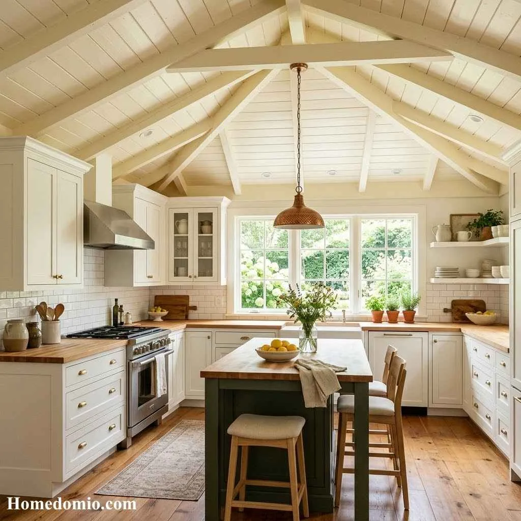 12 Painted Ceiling Ideas Worth Trying In Your Home 11 Brighten Up the Kitchen Ceiling