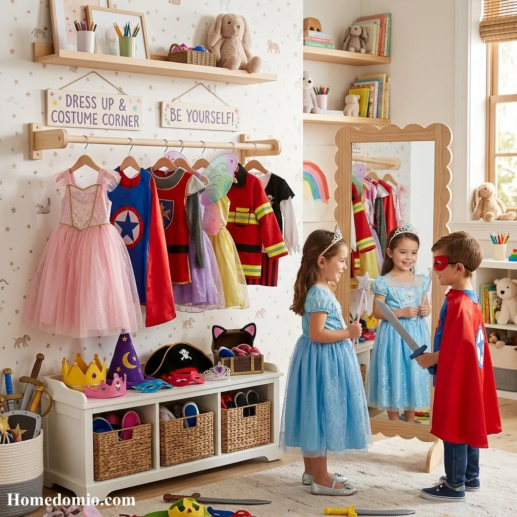 12+ Playroom Inspiration for Kids That Spark Imagination 12 Dress Up and Costume Corner
