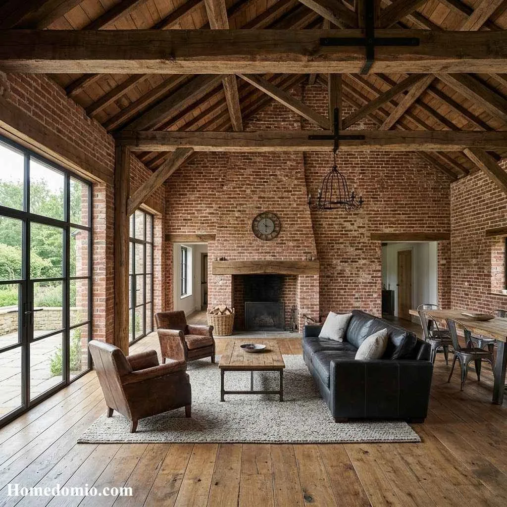 Western Room Ideas to Bring Rustic Charm Home 11 Exposed Brick and Beam Ceilings