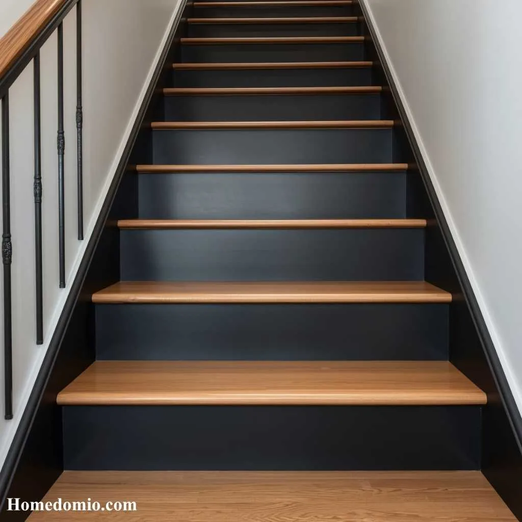 Stair Riser Ideas to Transform Your Staircase 8 Matte Black Risers