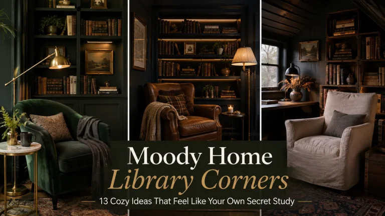 13 Moody Home Library Corners Worth Obsessing Over 1 Moody Home Library Corners