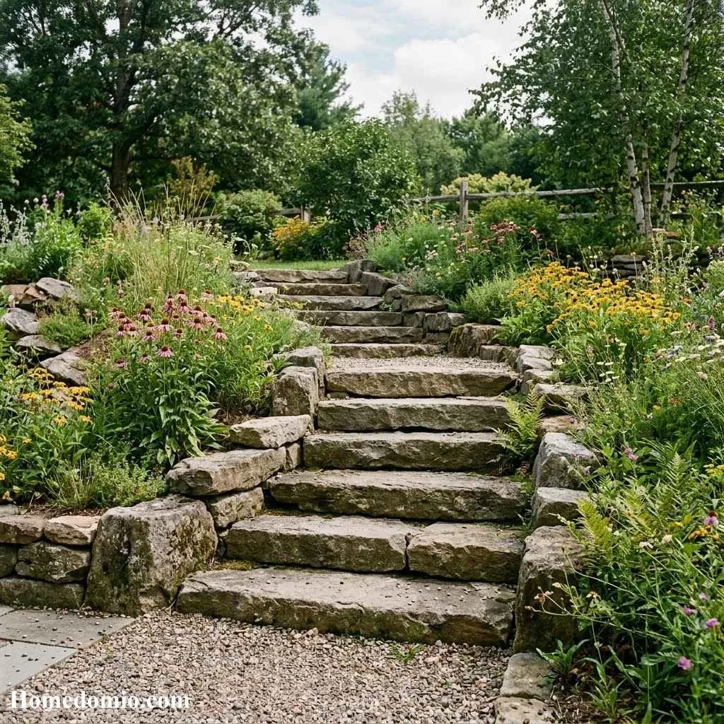 Natural Stone Steps for a Rugged Look