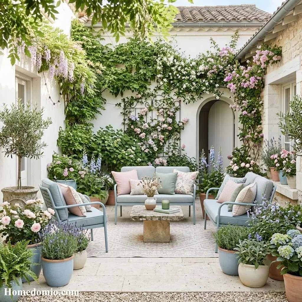 Pastel Courtyard Garden