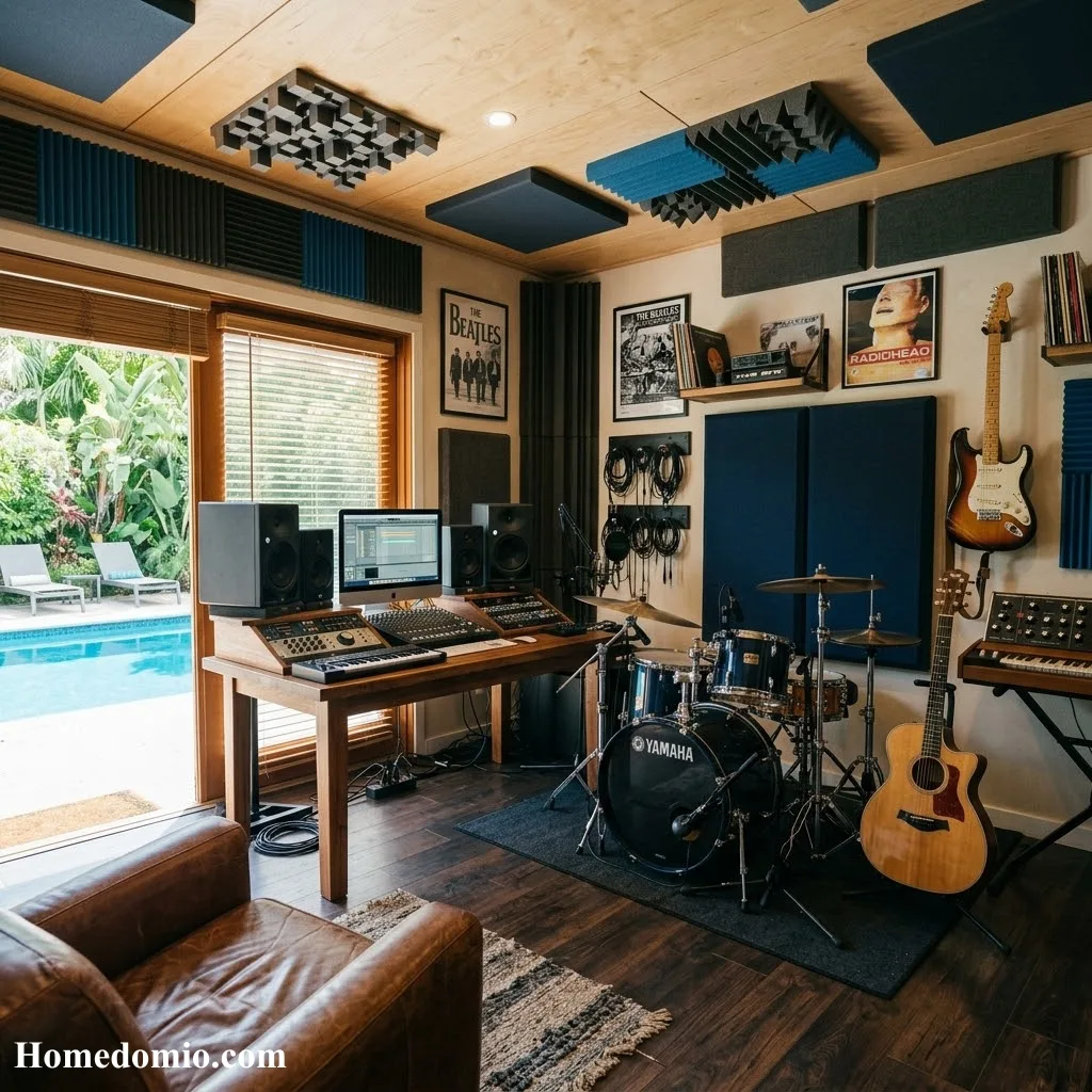 Pool House Escapes to Turn Your Backyard Into a Paradise 14 Private Music Studio