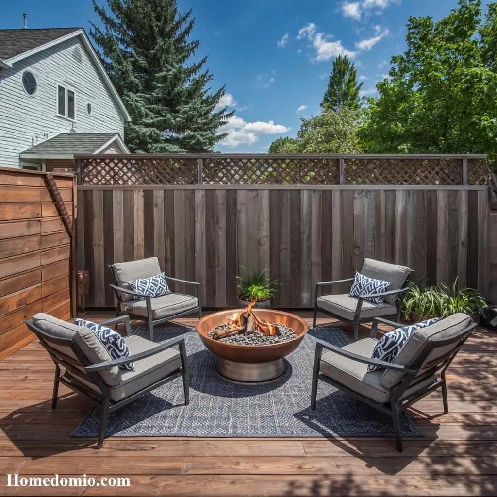 14 Modern Fire Pit Area Ideas For Cozy Evenings Outside 5 Reclaimed Wood Deck With Portable Copper Bowl