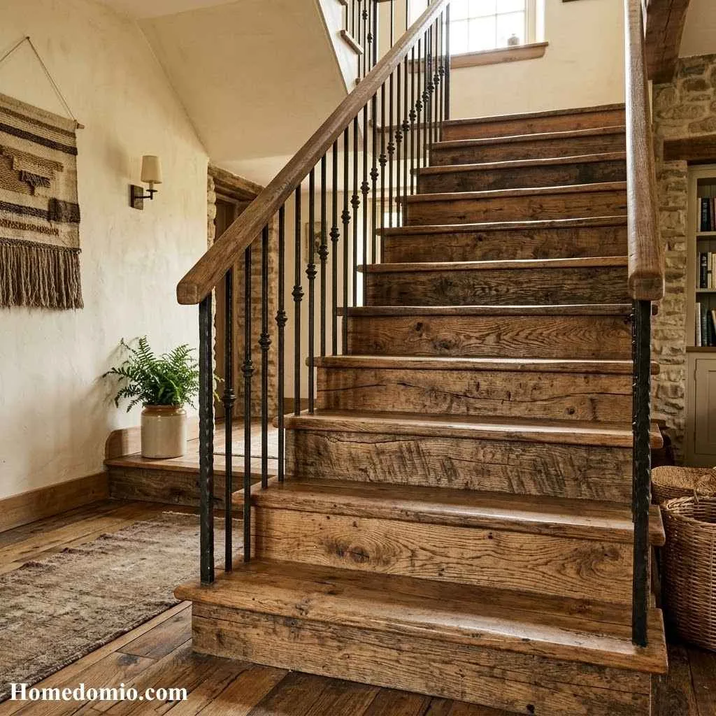 Stair Riser Ideas to Transform Your Staircase 7 Reclaimed Wood Risers