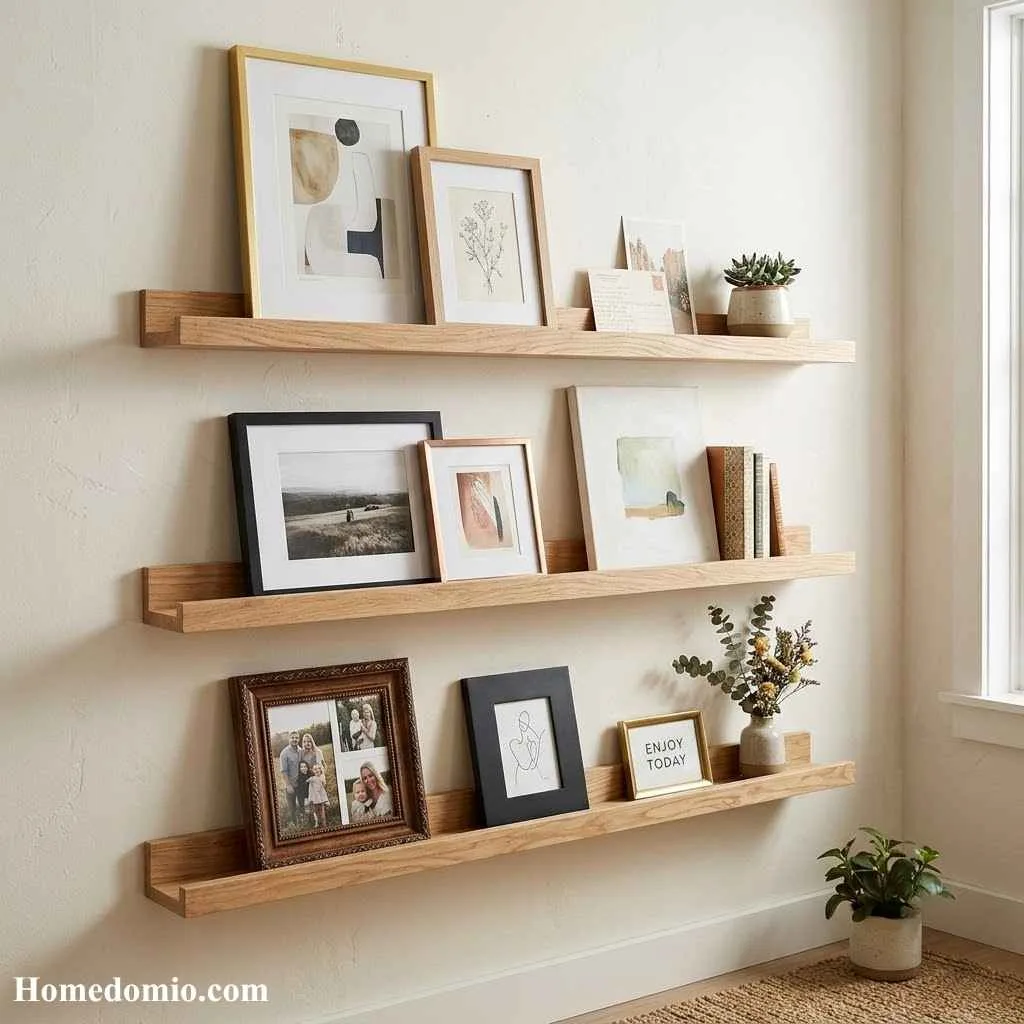 15 Picture Wall Ideas Living Room Designs Worth Trying 11 Shelf Ledge Display