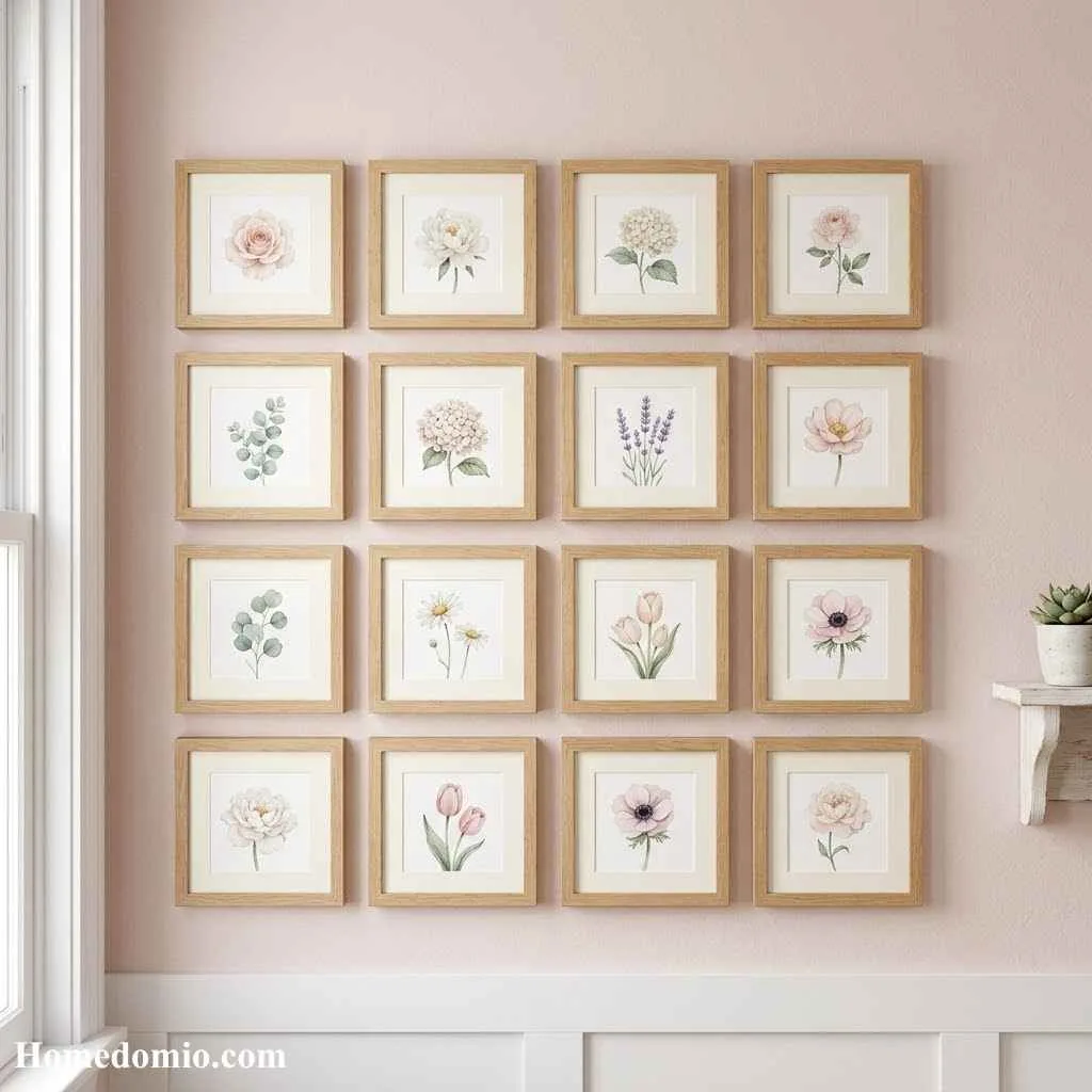 12 Smallwoods Gallery Wall Ideas Worth Stealing Now 7 Soft Floral Gallery Grid