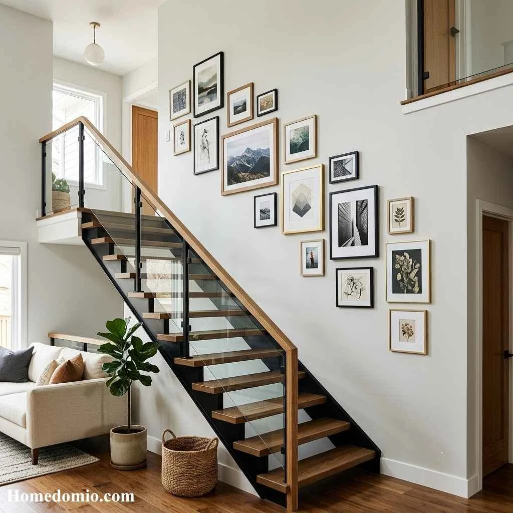 15 Picture Wall Ideas Living Room Designs Worth Trying 6 The Staircase Ascending Wall