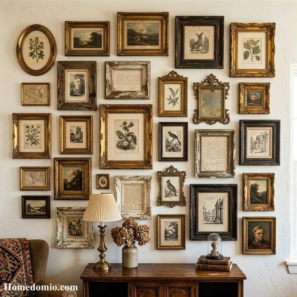 15 Picture Wall Ideas Living Room Designs Worth Trying 4 Vintage Frame Mix