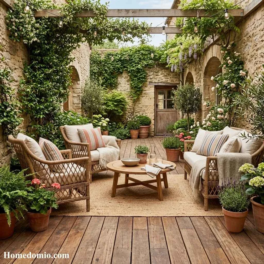 Warm Timber Deck Courtyard